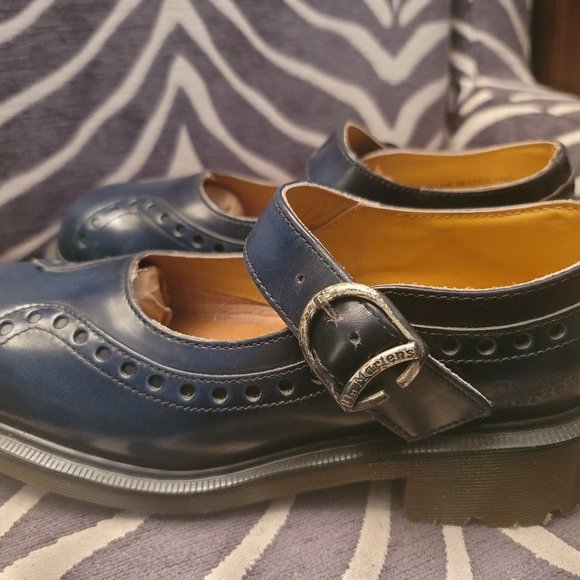 Blue Dr. Martens MIE Vintage Brogue Detail Mary Janes SIZE UK 5 US 7 - Picture 3 of 16